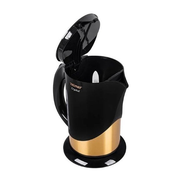 Zelmer ZCK7630 Crystal Gold 1.7-litre 2200W electric kettle, black and gold