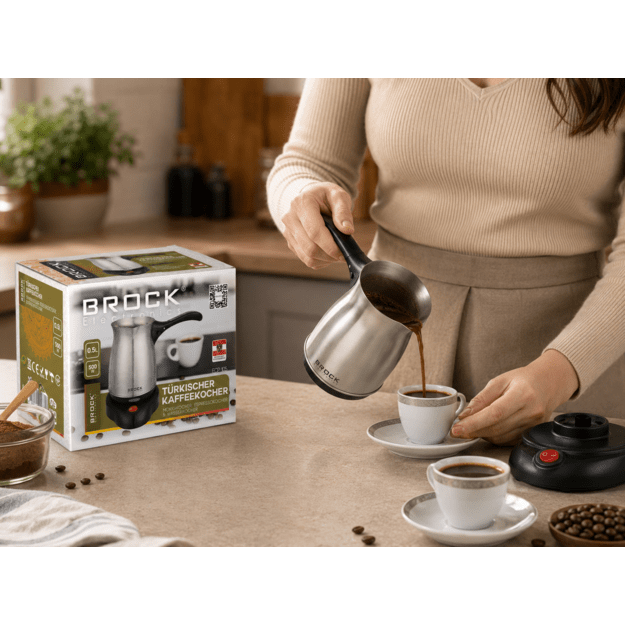 Brock ECP 105 Turkish Coffee Maker, Black/Steel