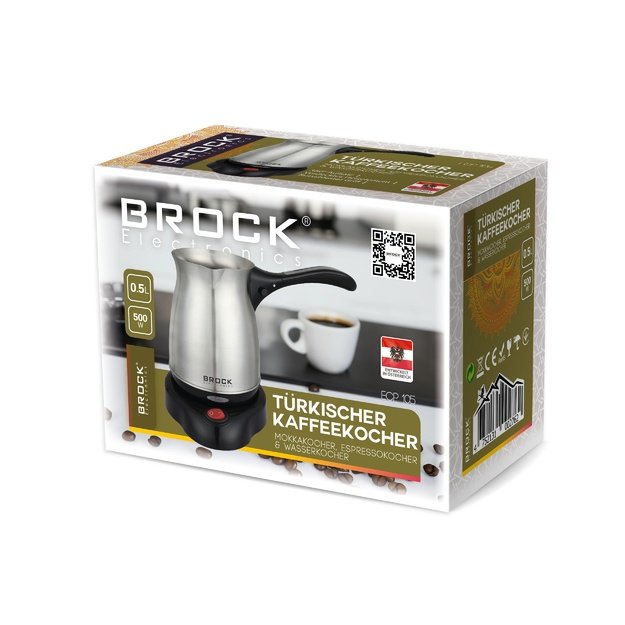 Brock ECP 105 Turkish Coffee Maker, Black/Steel