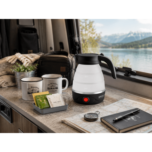 Brock WK 0904 BK Foldable Travel Kettle 0,5L 500W, Black/White