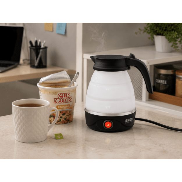 Brock WK 0904 BK Foldable Travel Kettle 0,5L 500W, Black/White