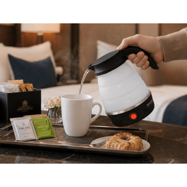 Brock WK 0904 BK Foldable Travel Kettle 0,5L 500W, Black/White