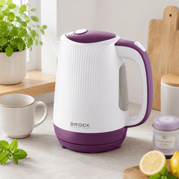 Brock WK 08 PR Electricl Kettle 1,7L 2000W, White/Purple
