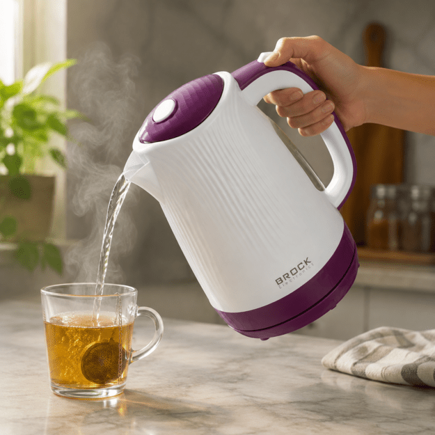 Brock WK 08 PR Electricl Kettle 1,7L 2000W, White/Purple
