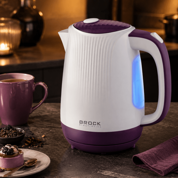 Brock WK 08 PR Electricl Kettle 1,7L 2000W, White/Purple