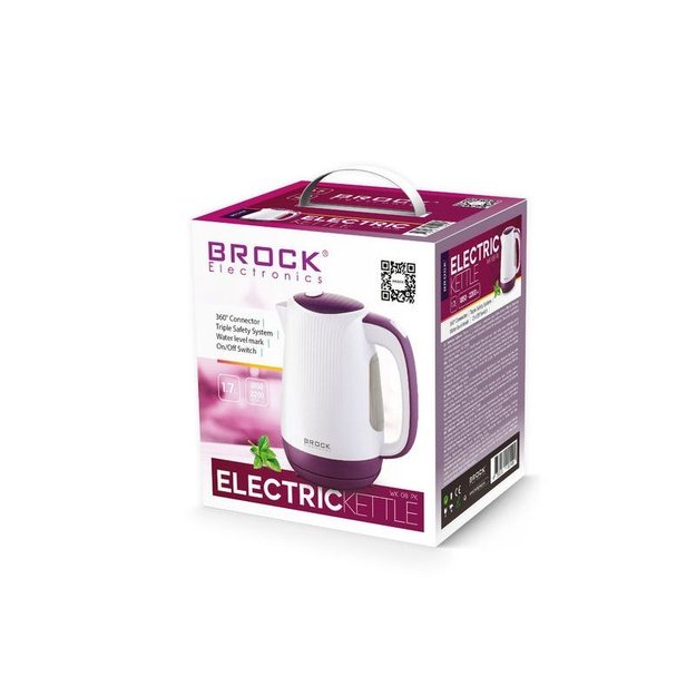 Brock WK 08 PR Electricl Kettle 1,7L 2000W, White/Purple