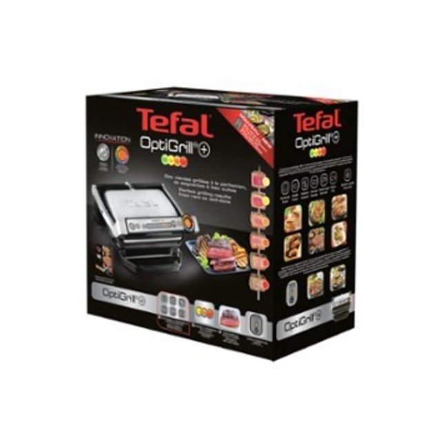 Electric grill Tefal OptiGrill GC712D34 ( Contact grill , 2000 W , Inox )