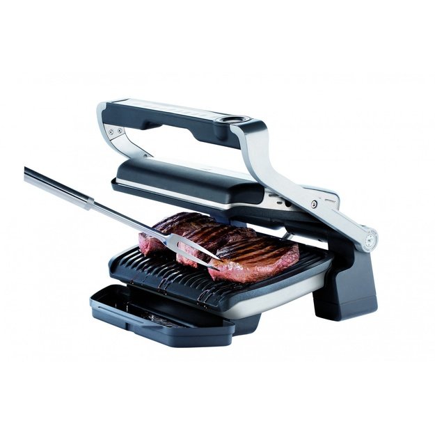 Electric grill Tefal OptiGrill GC712D34 ( Contact grill , 2000 W , Inox )