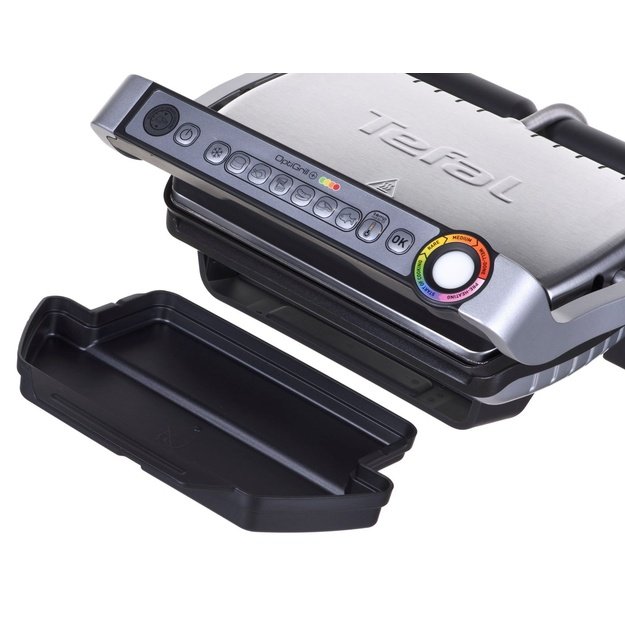 Electric grill Tefal OptiGrill GC712D34 ( Contact grill , 2000 W , Inox )