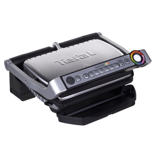 Electric grill Tefal OptiGrill GC712D34 ( Contact grill , 2000 W , Inox )