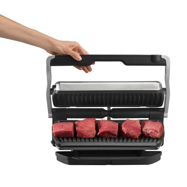 Electric grill Tefal OptiGrill GC712D34 ( Contact grill , 2000 W , Inox )