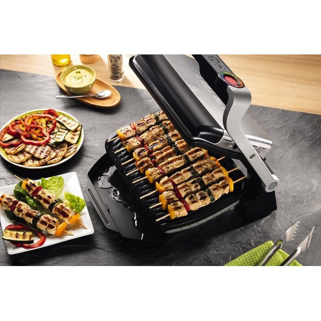 Electric grill Tefal OptiGrill GC712D34 ( Contact grill , 2000 W , Inox )
