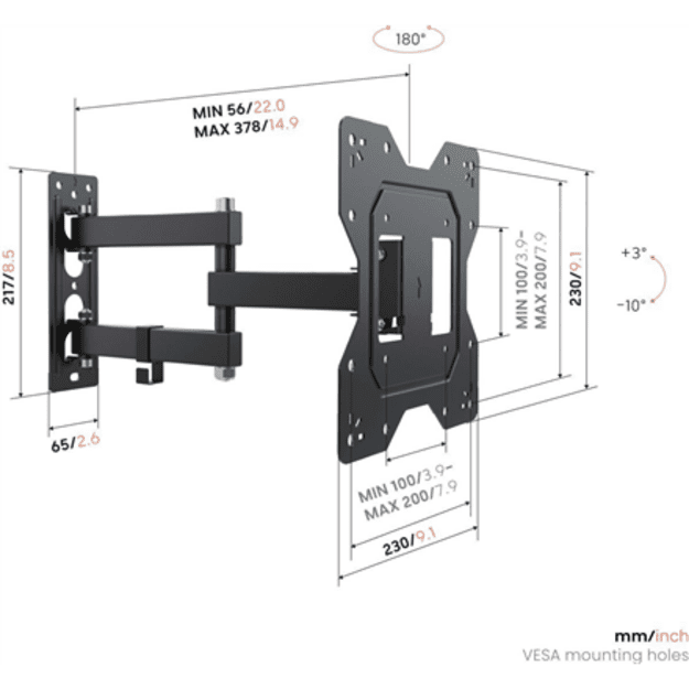 Vogels Wall mount | UP 2043 Full-Motion TV Wall Mount S | 19-43   | Rotate