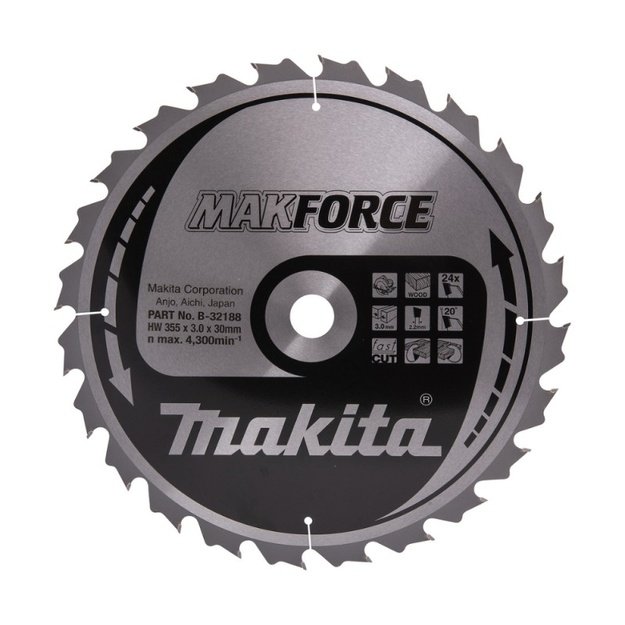 Medžio pjovimo diskas MAKITA 5143R 355x30x3mm 24T 20&deg;