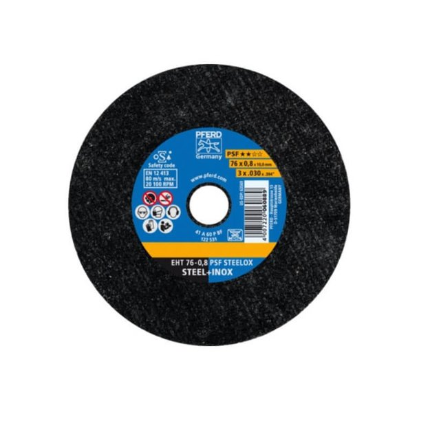 Metalo pjovimo diskas PFERD EHT76-0,8 A60 P PSF-INOX