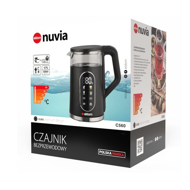 ELDOM CORDLESS KETTLE WITH TEMPERATURE CONTROL C560 NUVIA