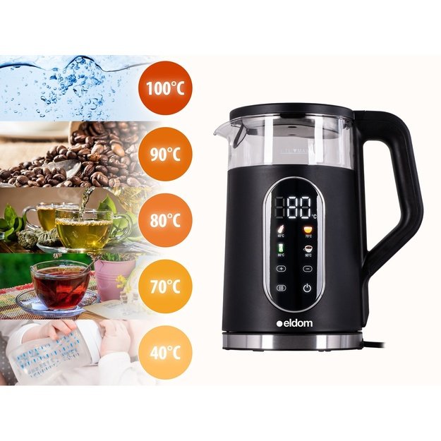 ELDOM CORDLESS KETTLE WITH TEMPERATURE CONTROL C560 NUVIA