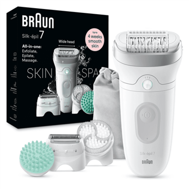 Braun | Epilator | Silk-&eacute;pil SE7-081 | Operating time (max) 40 min | Number of power levels 1 | Wet & Dry | White