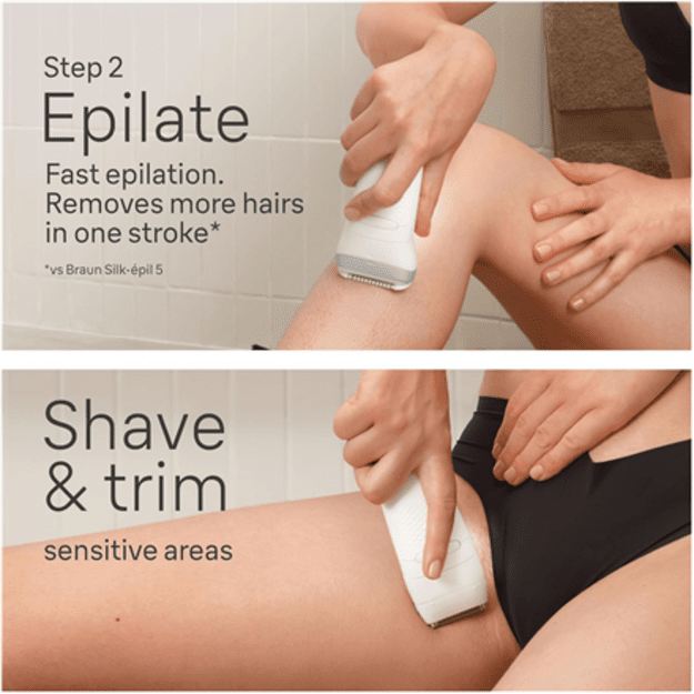 Braun | Epilator | Silk-&eacute;pil SE7-081 | Operating time (max) 40 min | Number of power levels 1 | Wet & Dry | White