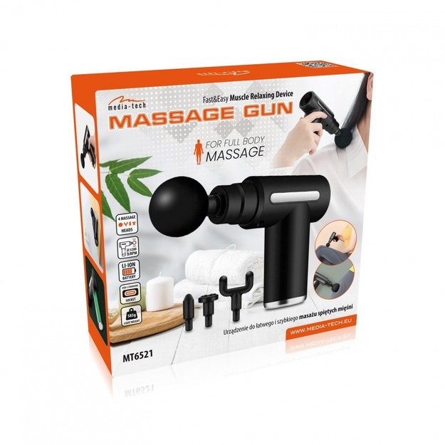 MEDIA-TECH MASSAGE GUN MT6521 Fast Easy Muscle Relaxing Device