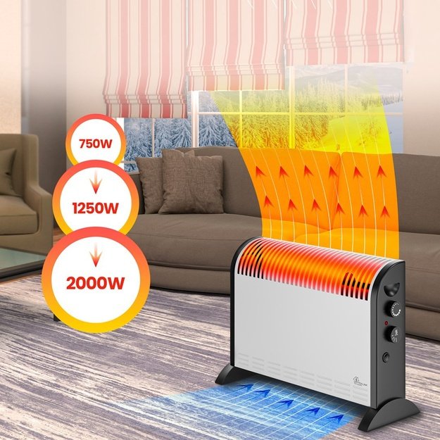 Extralink LCV-06 | Convector heater | 2000W, 3 Modes, Thermostat, Fan