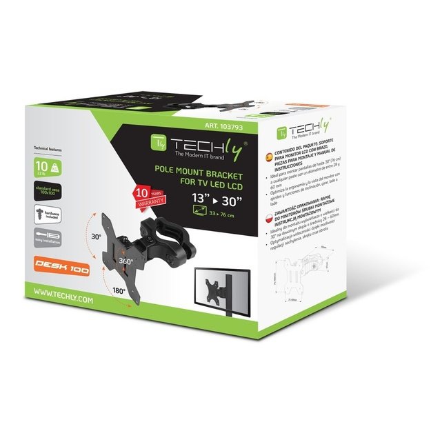 Techly ICALCD100BK monitor mount / stand Black