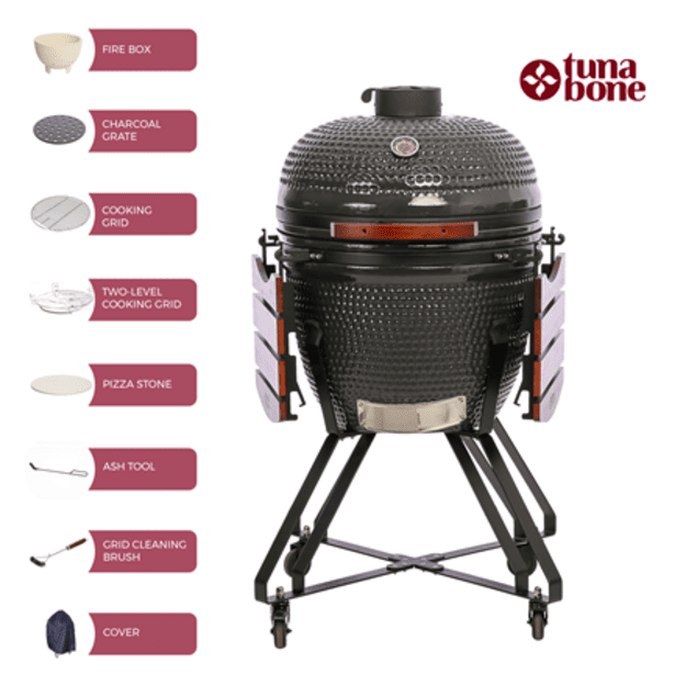 TunaBone | Kamado classic 23  grill | Size L | Dark grey