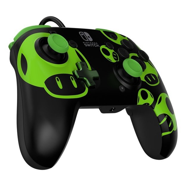 PDP Controller Rematch Wired 1Up Glow in the Dark     Switch