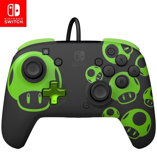 PDP Controller Rematch Wired 1Up Glow in the Dark     Switch