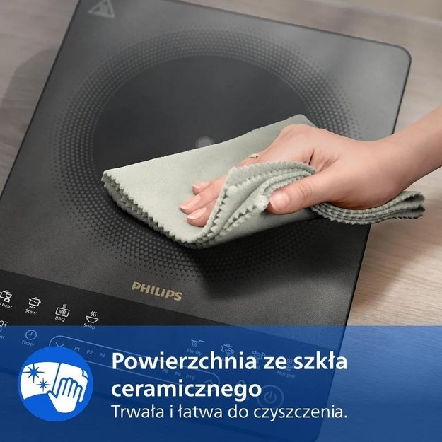 Philips 5000 series HD5850/90 hob Black, Grey Countertop 29.5 cm Zone induction hob 1 zone(s)