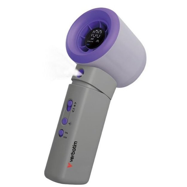 Verbatim Cool  n  Go Aqua Breeze Handheld Fan Purple/Grey
