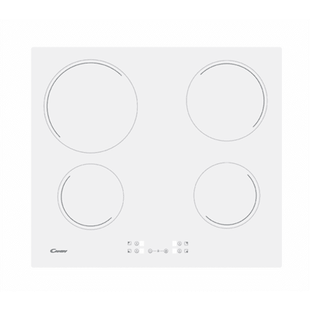 Candy | Hob | CH64CCW | Vitroceramic | Number of burners/cooking zones 4 | Touch | White