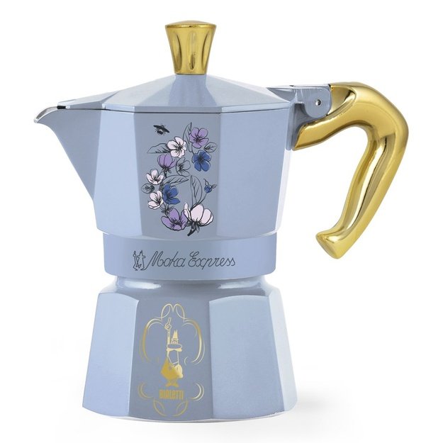 Bialetti Bridgerton Moka pot 0.13 L Blue, Gold