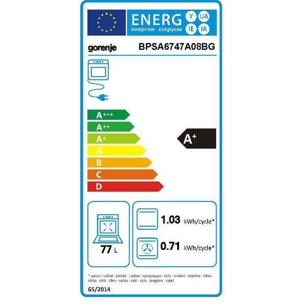 Gorenje BPSA 6747 A08BG 77 L Black
