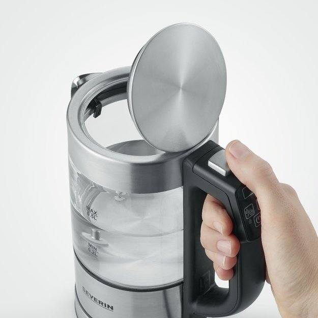 Severin WK 3458 electric kettle 0.5 L 1100 W Black, Transparent