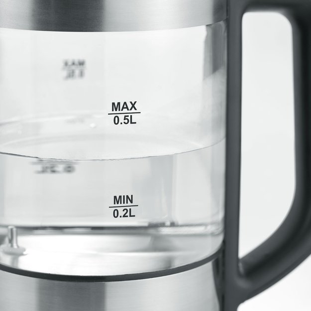 Severin WK 3458 electric kettle 0.5 L 1100 W Black, Transparent