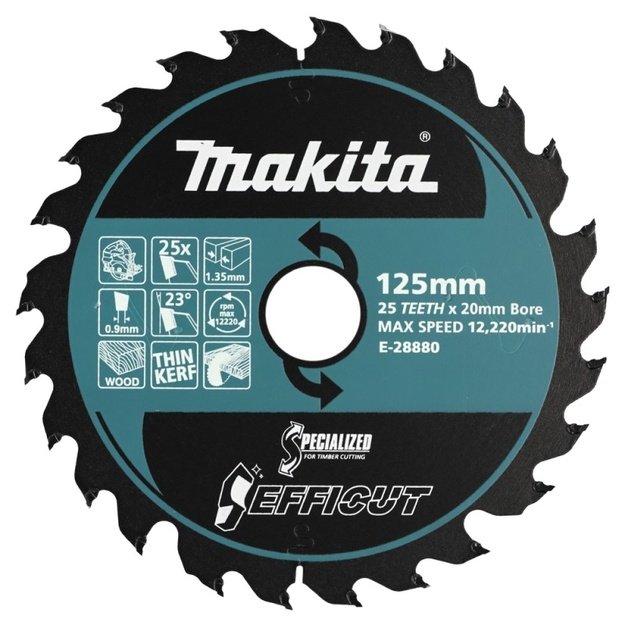 Pjovimo diskas medienai MAKITA Efficut 125x20x1,35mm 25T