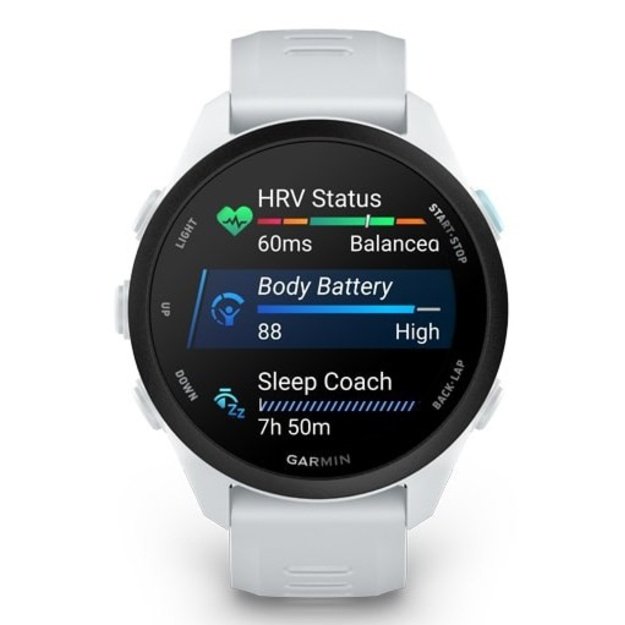 Garmin Forerunner 170 3.05 cm (1.2 ) AMOLED 30 mm Digital 390 x 390 pixels Touchscreen White GPS (satellite)