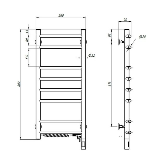 NAVIN Kamelia 360*800 Sensor su laikmačiu kairė 10-007133-3680