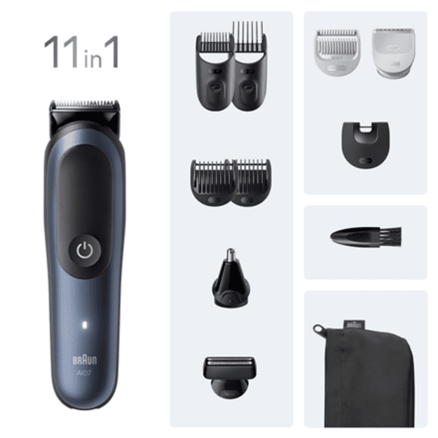 Braun 11in1 Grooming Kit | All-in-One Series 7 AIO7540 | Cordless | Number of length steps 14 | Black/Blue