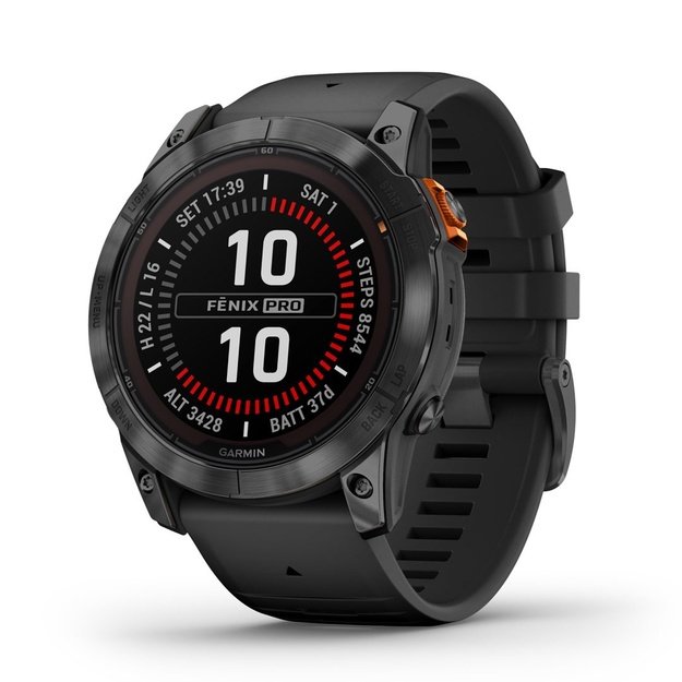 Garmin fēnix 7X Pro 3.56 cm (1.4 ) MIP 51 mm Digital 280 x 280 pixels Touchscreen Grey Wi-Fi GPS (satellite)