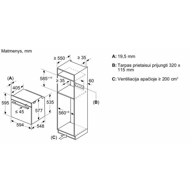 Įmontuojama orkaitė su mikrobangų funkcija Bosch HMG976KB1 2