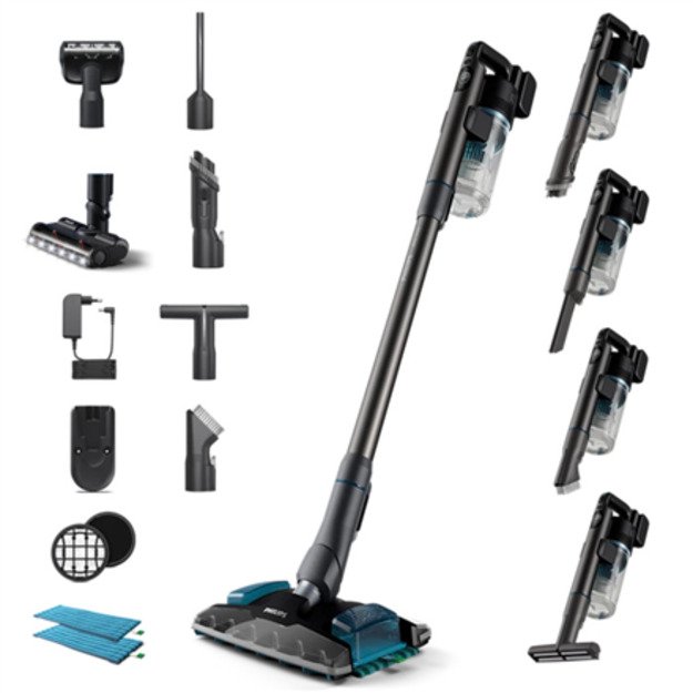 Philips 8000 series XC8057/01 stick vacuum/electric broom Battery Dry&wet Cyclonic Bagless 0.6 L Blue 7