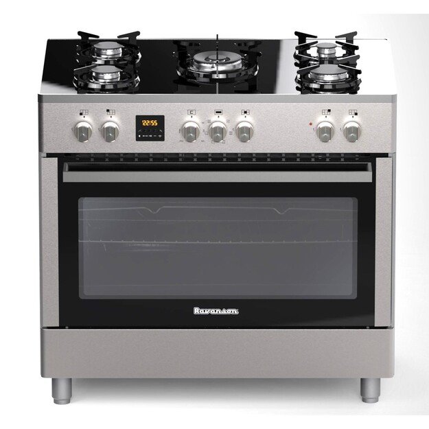 Ravanson KWGE-K90 Glass Inox gas-electric cooker 1