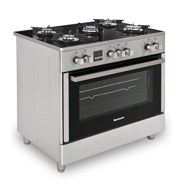Ravanson KWGE-K90 Glass Inox gas-electric cooker 4