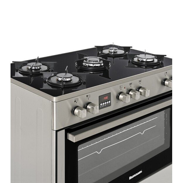 Ravanson KWGE-K90 Glass Inox gas-electric cooker 2