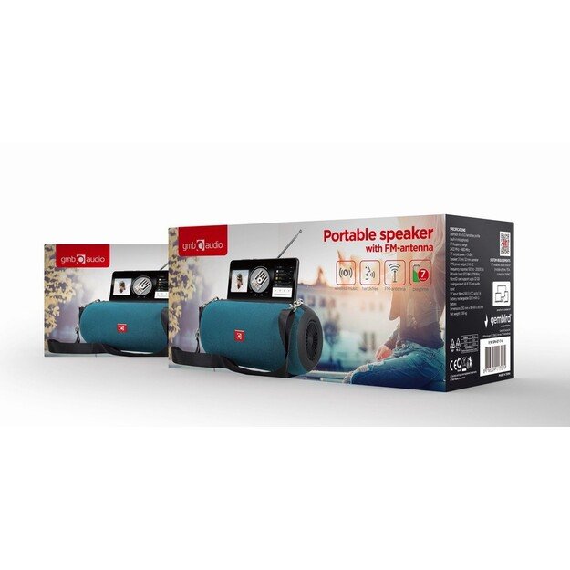 Gembird SPK-BT-17 portable Bluetooth speaker with FM-radio, green 7