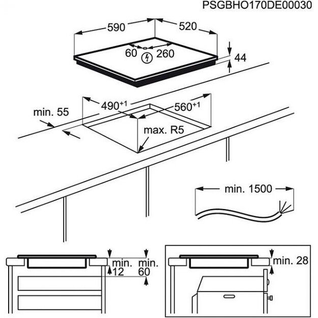Electrolux EIV63440BS Silver Built-in Zone induction hob 4 zone(s) 1