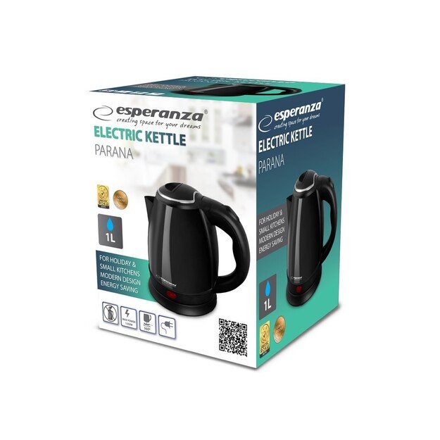 Esperanza EKK128K Electric kettle 1 L Black 1350W 2