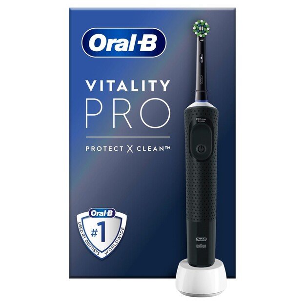 Oral-B Vitality Pro, Adult, Rotating toothbrush, Daily care, Sensitive, Black, 2 min, Battery 1